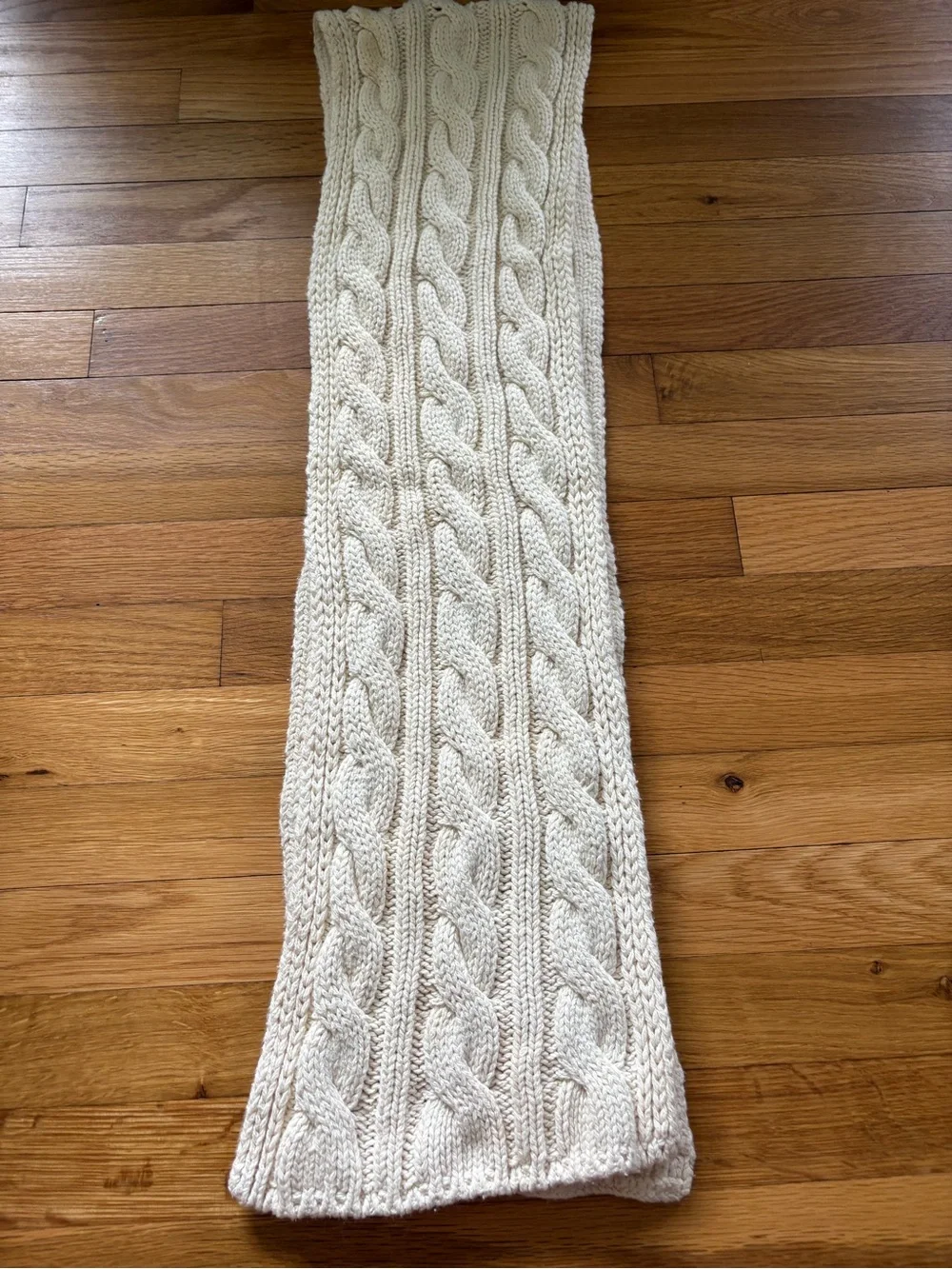 Vintage J. Crew Classic Cable Knit Scarf Cream